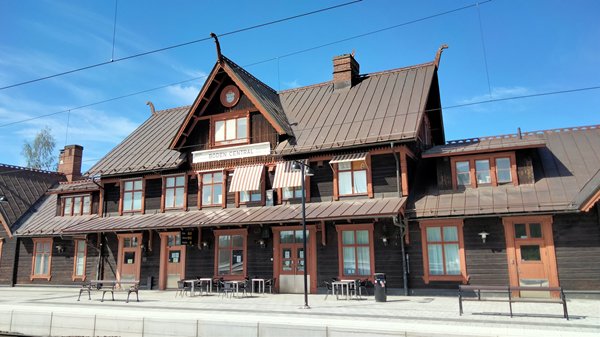 Houten stationsgebouw van Boden, Zweden